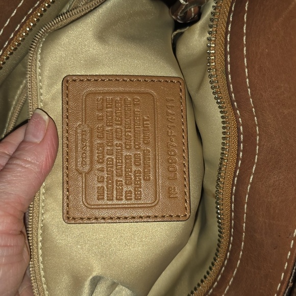 Gold and tan Coach purse - Picture 13 of 14